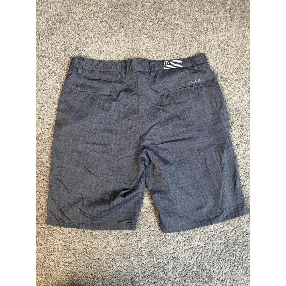 Travis Mathew Shorts Mens 38 Gray Chino Polyester Rayon Spandex 11 In Inseam